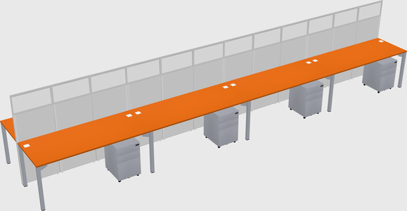 Shared rectangular cubicle
