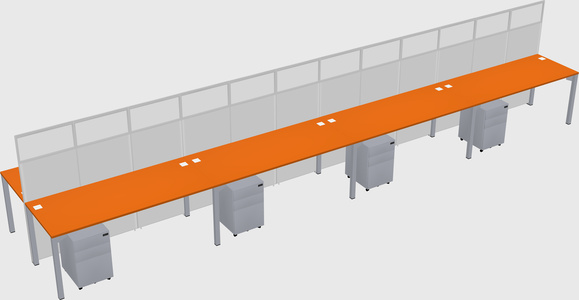 Shared rectangular cubicle