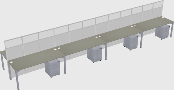 Shared rectangular cubicle