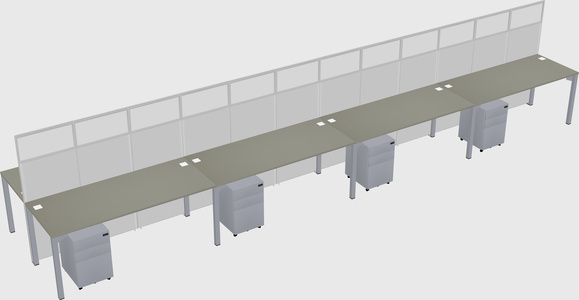 Shared rectangular cubicle