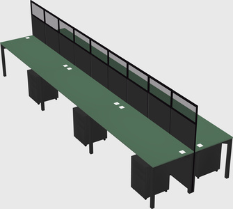 Shared rectangular cubicle