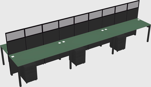 Shared rectangular cubicle