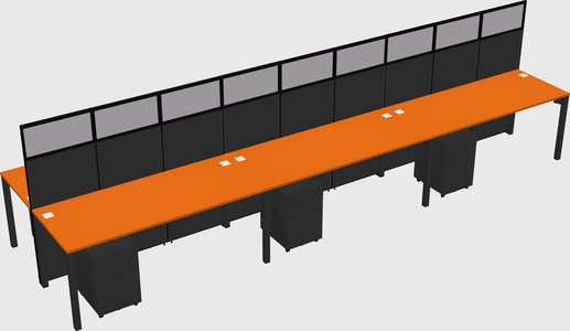 Shared rectangular cubicle