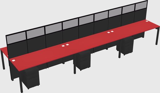 Shared rectangular cubicle