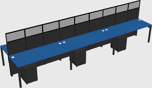 Shared rectangular cubicle