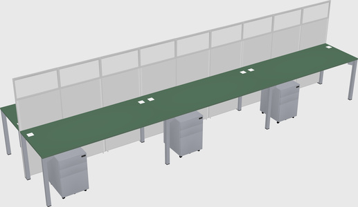 Shared rectangular cubicle