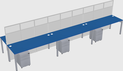 Shared rectangular cubicle