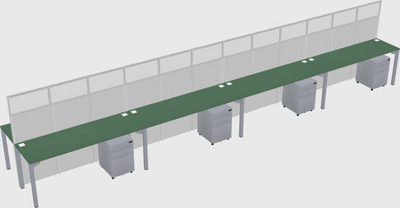 Shared rectangular cubicle