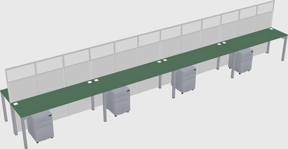 Shared rectangular cubicle