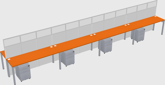 Shared rectangular cubicle