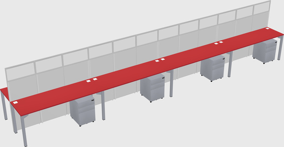 Shared rectangular cubicle