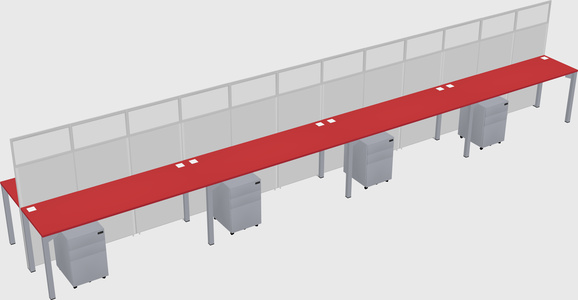 Shared rectangular cubicle