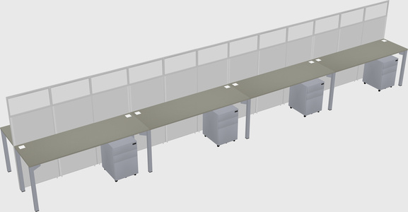 Shared rectangular cubicle
