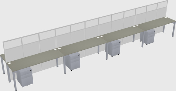 Shared rectangular cubicle