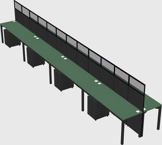 Shared rectangular cubicle