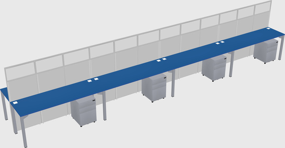 Shared rectangular cubicle