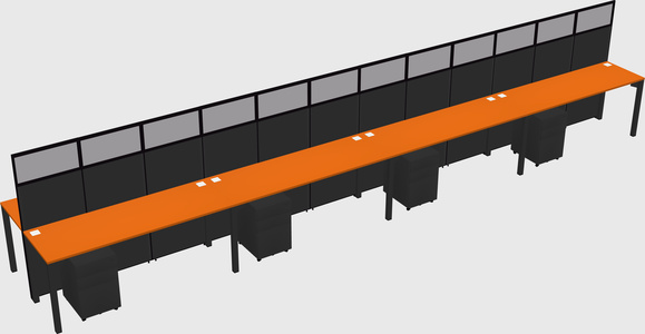 Shared rectangular cubicle