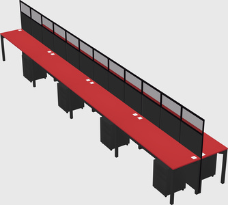 Shared rectangular cubicle
