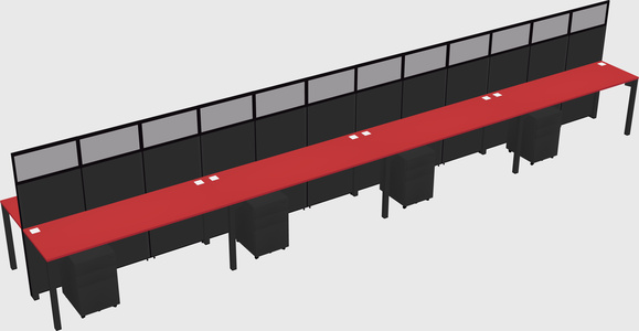 Shared rectangular cubicle