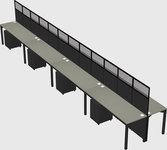 Shared rectangular cubicle