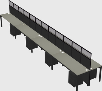 Shared rectangular cubicle