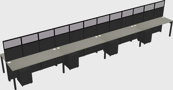 Shared rectangular cubicle