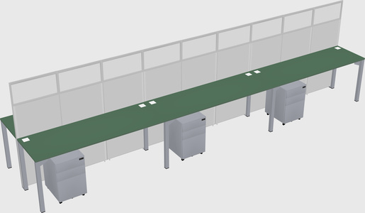 Shared rectangular cubicle