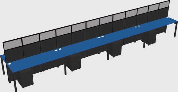 Shared rectangular cubicle