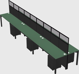 Shared rectangular cubicle