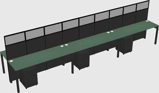 Shared rectangular cubicle