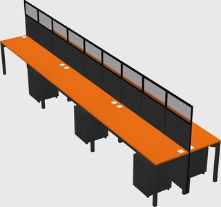 Shared rectangular cubicle