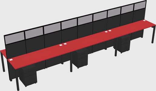 Shared rectangular cubicle