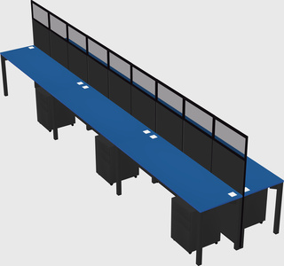 Shared rectangular cubicle
