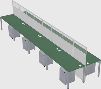 Shared rectangular cubicle