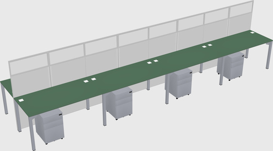 Shared rectangular cubicle