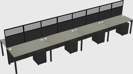 Shared rectangular cubicle