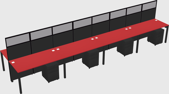 Shared rectangular cubicle