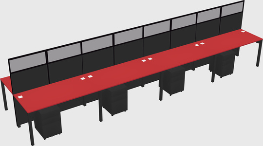 Shared rectangular cubicle