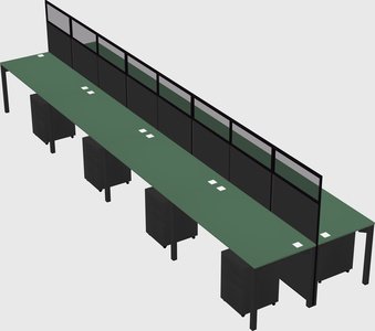 Shared rectangular cubicle