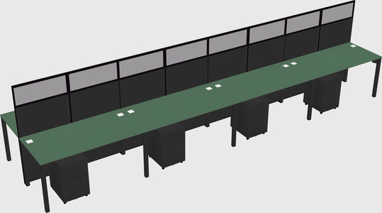 Shared rectangular cubicle