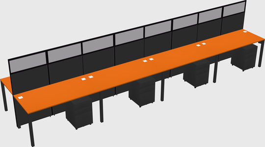 Shared rectangular cubicle