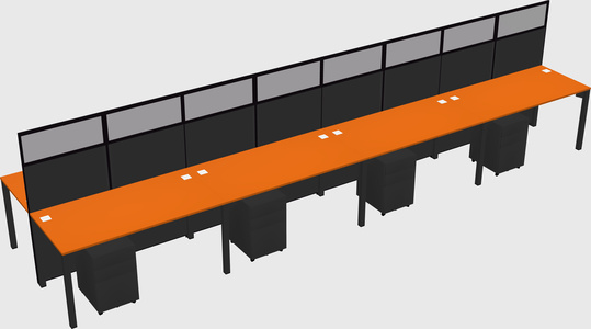 Shared rectangular cubicle