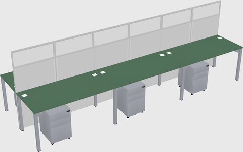 Shared rectangular cubicle