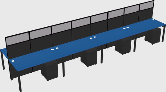 Shared rectangular cubicle