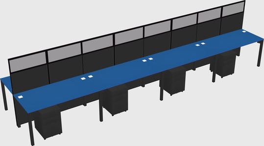 Shared rectangular cubicle