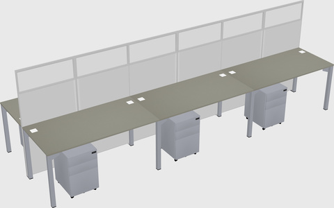 Shared rectangular cubicle