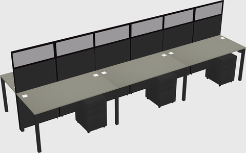 Shared rectangular cubicle