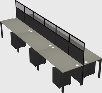 Shared rectangular cubicle