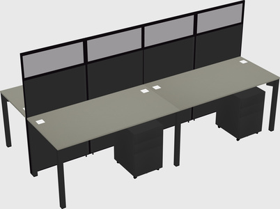 Shared rectangular cubicle