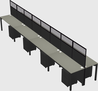 Shared rectangular cubicle